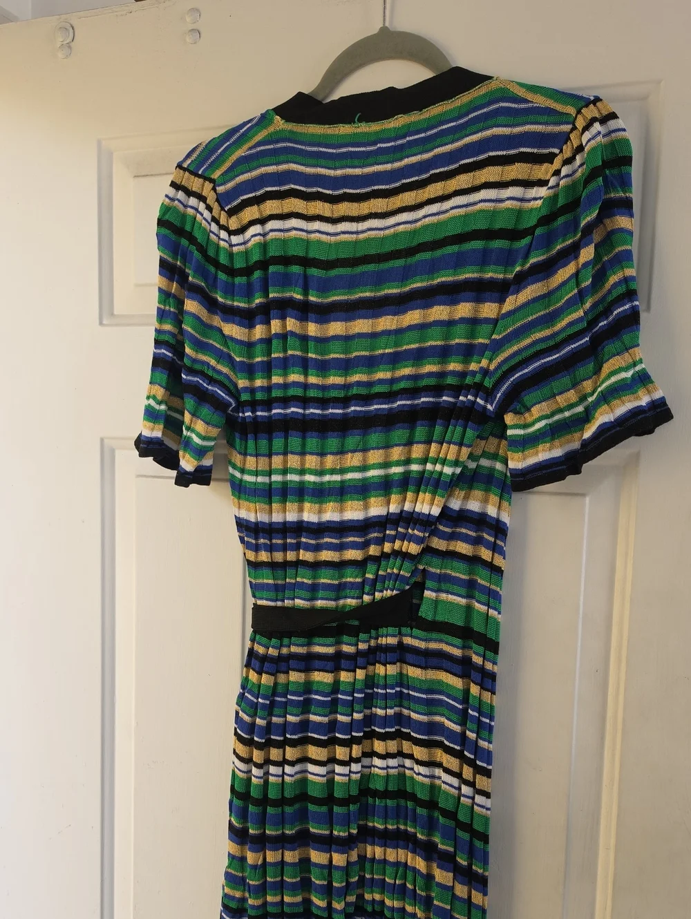 MAJE Ramacca Striped Knitted Maxi Wrap Dress
